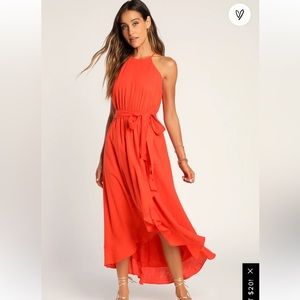 🧡 Lulus bright expression high low maxi dress